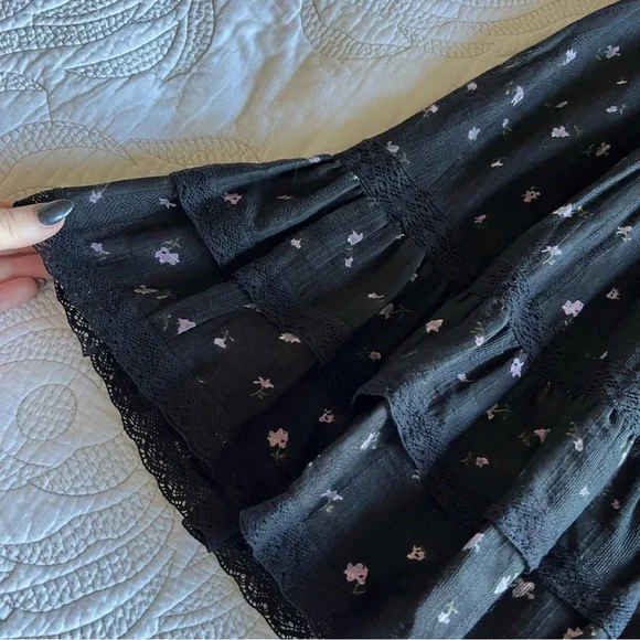 Saylor - Prarie Dress - Black Floral Scarf - Picture 7 of 15